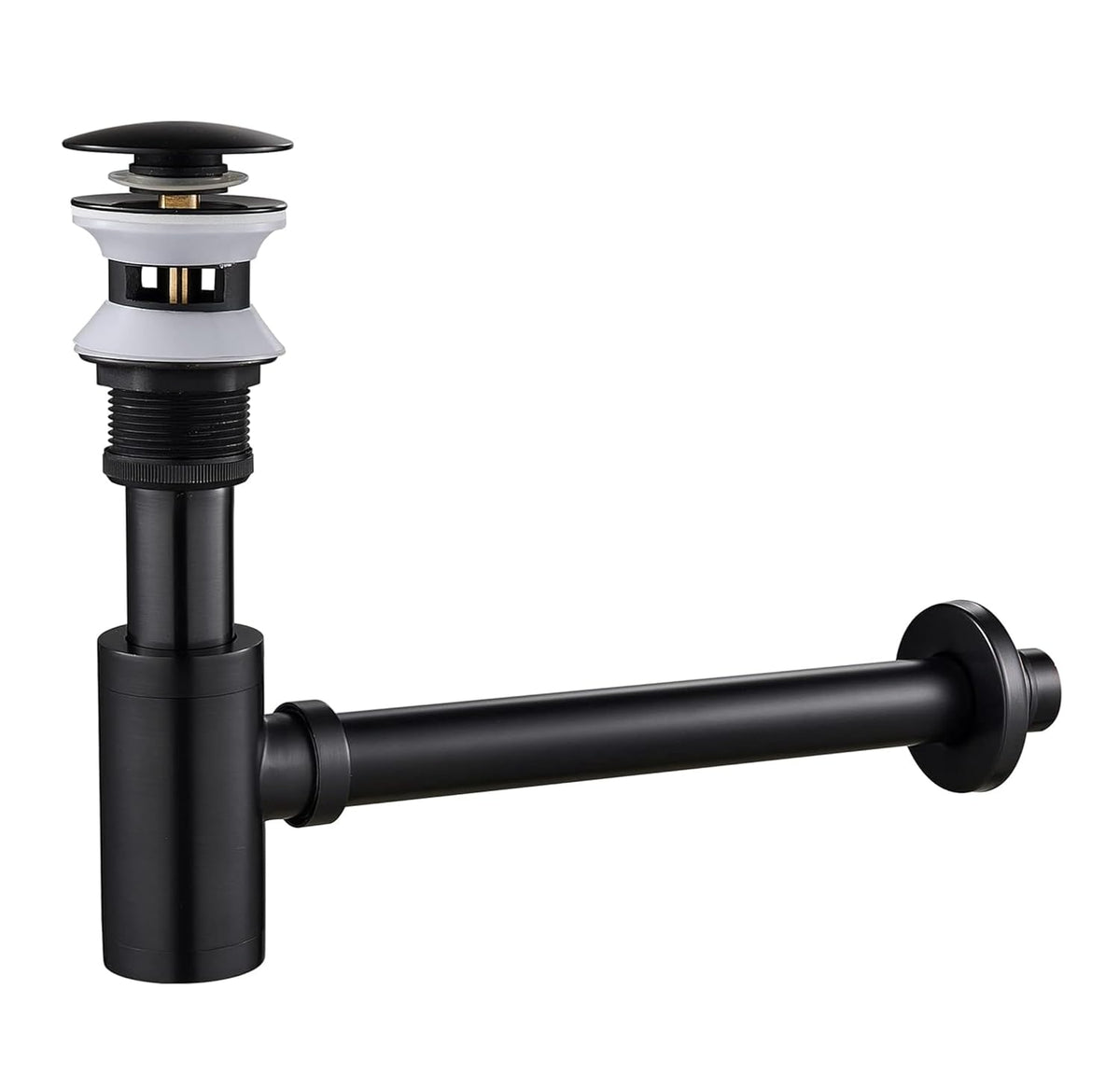 Fossa Stainless Steel | Stylish Bottle Trap & Drain Pipe for Bathroom Wash Basin & Kitchen Sink | Rust-Free Design Black (Bottle Trap with Pop-up Waste Coupling Set)