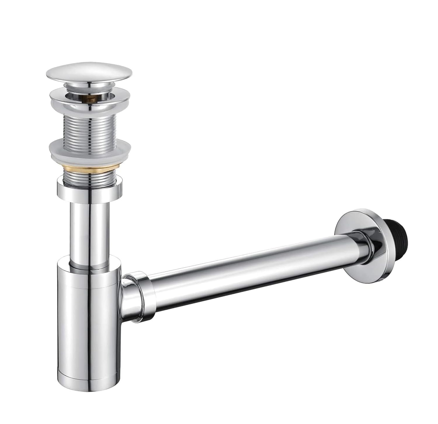 Fossa Stainless Steel Bottle Trap Set with Waste Outlet Pipe for Bathroom Wash Basin/Kitchen Sink (Bottle Trap with Coupling) (Silver)