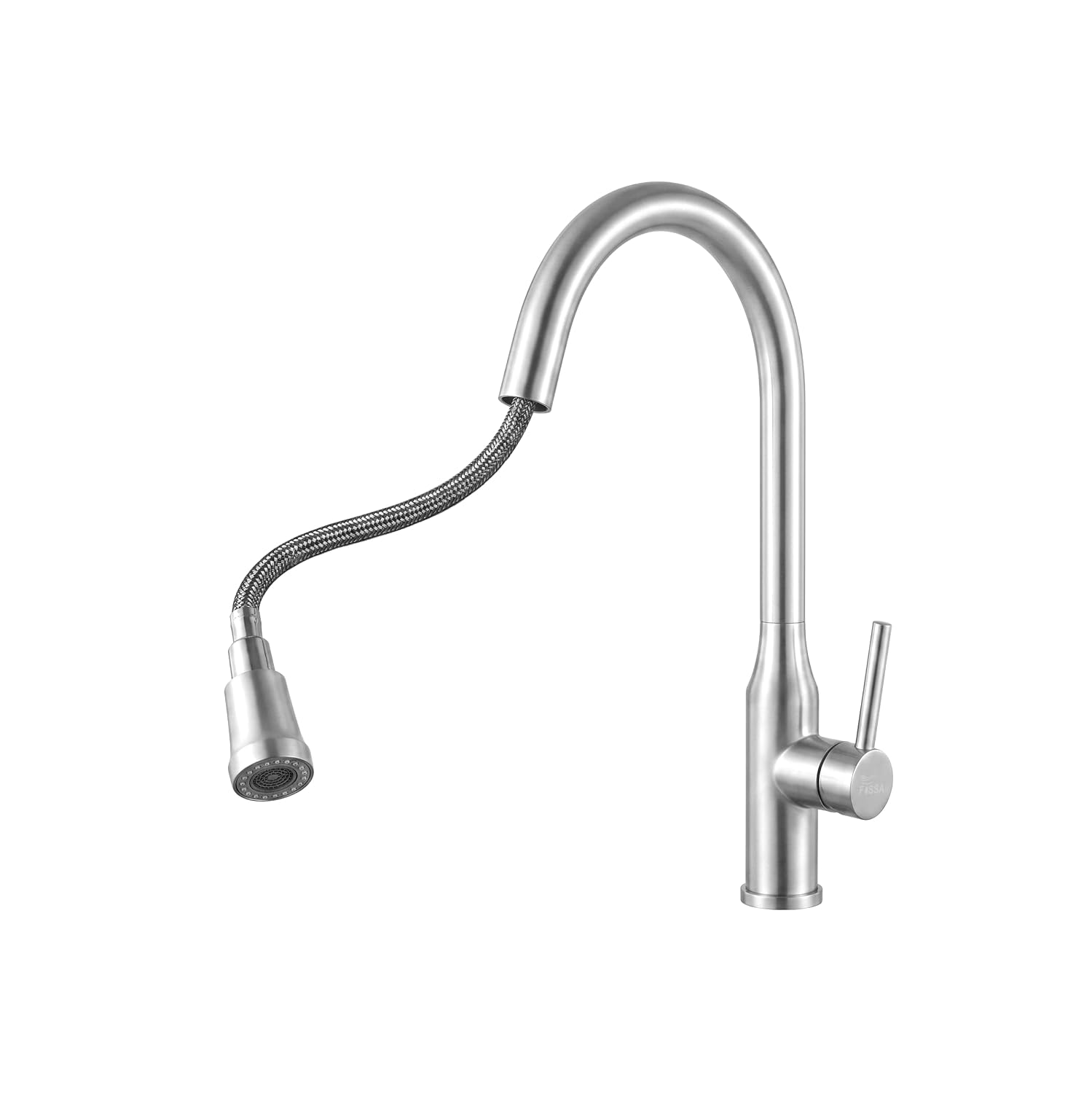 Curved spout offers comfortable access and a stylish sink appearance.