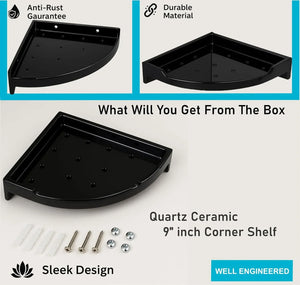 bathroom corner wall shelf black ABS ceramic finish modern design