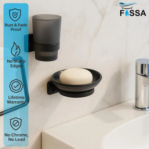 black round soap holder abs unbreakable ceramic look design