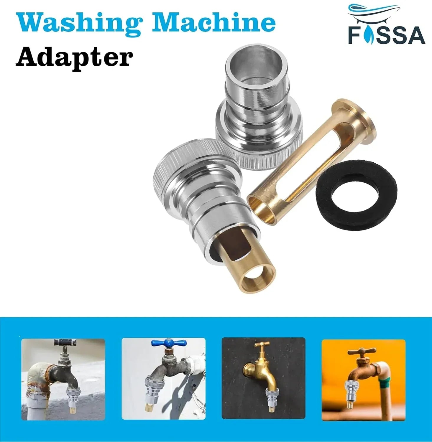 Brass Threaded Tap Adapter 1/2″ & 3/4″ Chrome Finish - Fossa Home 