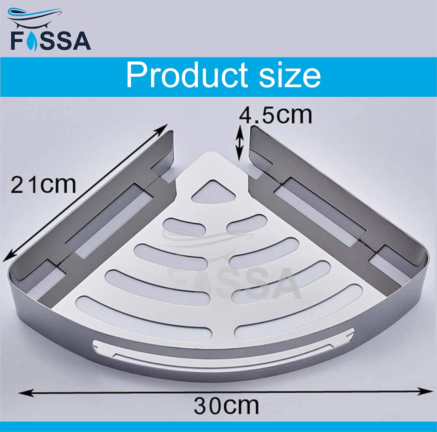 Caddy Stainless Steel Corner Shelf (Silver) - Fossa Home 