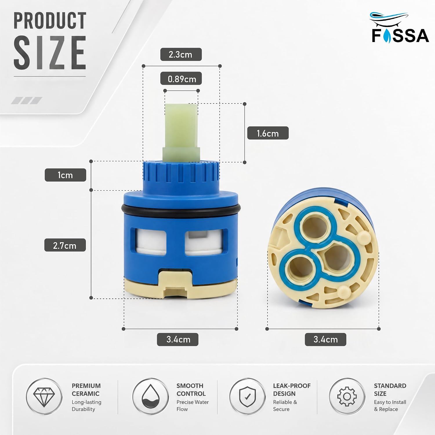 Fossa ABS Round Stem Single Lever Mixer Tap Ceramic Cartridge