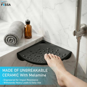 Sturdy black Foot Rest for Shower Convenience
