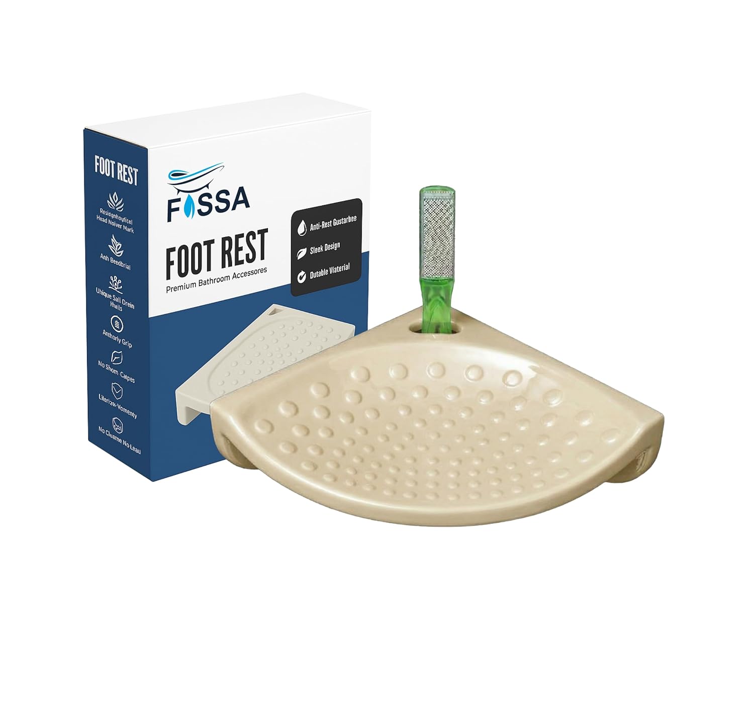 Ceramic Ivory Foot Rest Stand Unbreakable Glossy Finish (RM-135) - Fossa Home 