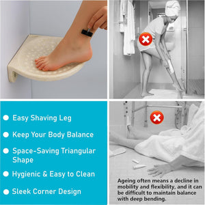 Anti-Slip Ivory Foot Rest for Safe Shower
