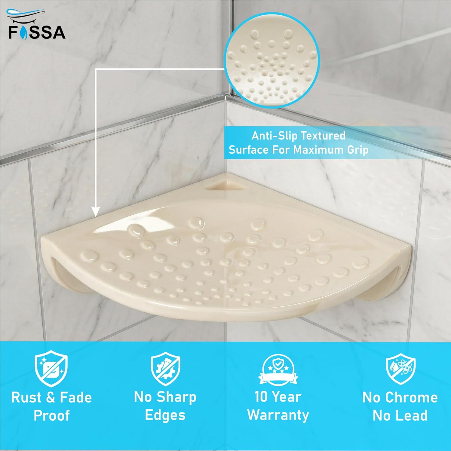 Ceramic Ivory Foot Rest Stand Unbreakable Glossy Finish (RM-135) - Fossa Home 