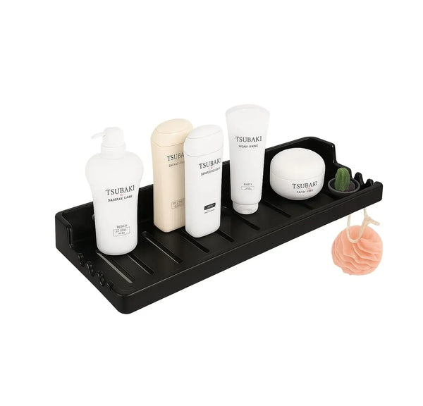 Classic Ceramic Wall Mounted Shelf Rack – Black (Glossy Finish) (RB-129) - Fossa Home 