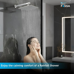 rain overhead shower 8x8 inch chrome stainless steel with shower arm