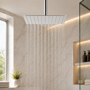 Premium 6×6 Inch Overhead Shower Designed to Deliver a Wide, Smooth and Refreshing Rainfall Experience.