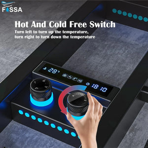 luxury smart rainfall shower panel set black bathroom use