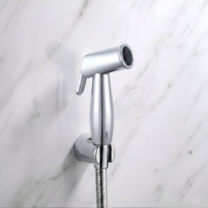 Corus Silver ABS Health Faucet with 1 Meter 304-Grade SS Hose Pipe & Hook - Fossa Home 