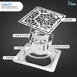 Heavy Duty Bathroom Floor Drain with Easy Clean Stainless Steel Cover
