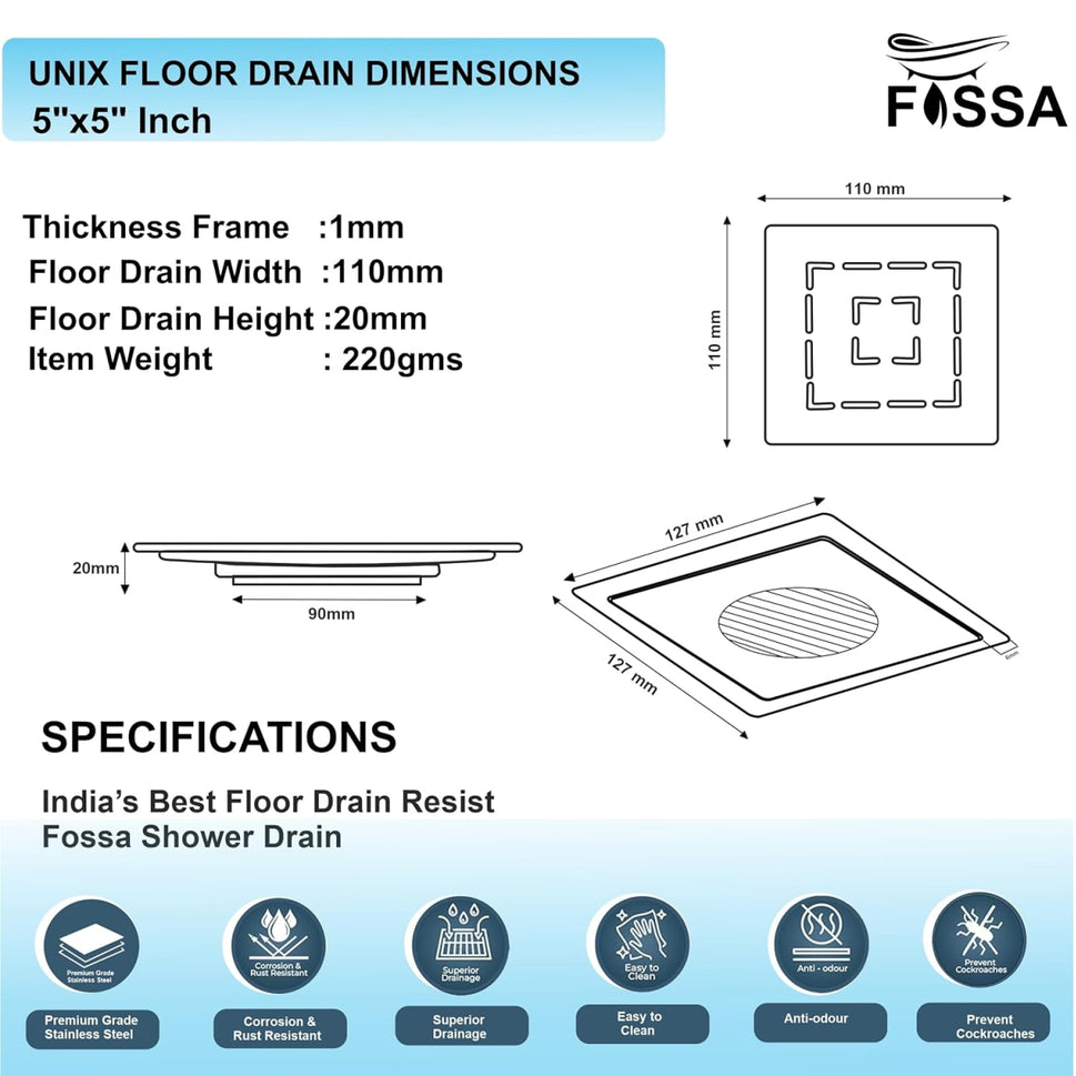 Floor drain square dimension 