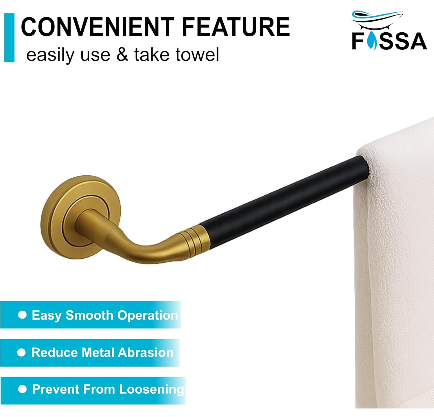 Strong stainless steel body designed for daily towel hanging use. Designed for daily towel hanging use
