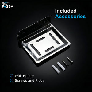 Wall mount design with fixing hardware for secure bathroom installation.