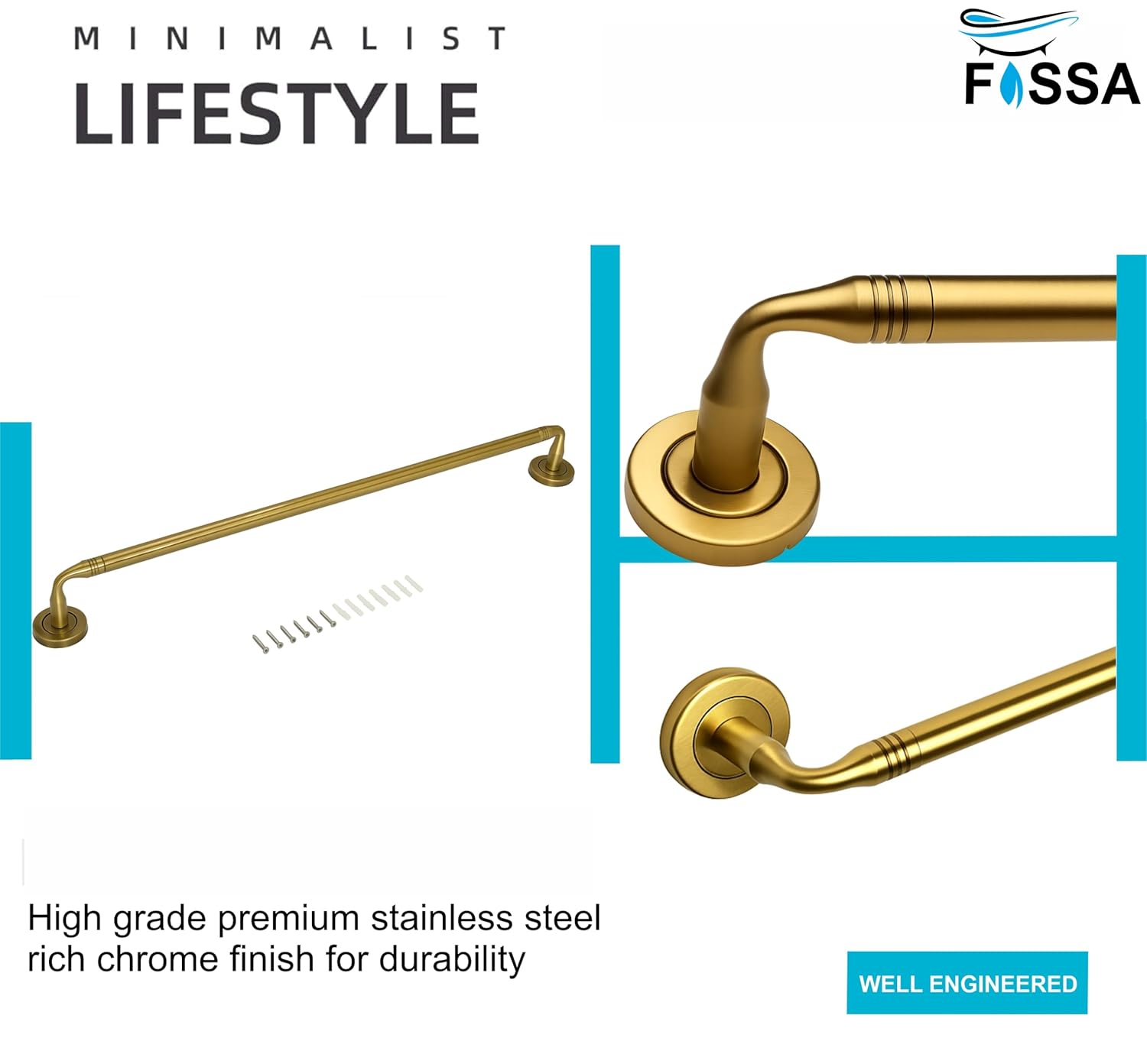 Smooth surface is easy to clean and helps maintain a neat gold look.