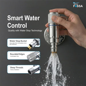 Modern Silver Stainless Steel Angle Valve for Laundry Faucet and Wall Mounted Water Connection