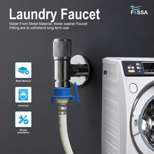 Modern Silver Stainless Steel Angle Valve for Laundry Faucet and Wall Mounted Water Connection