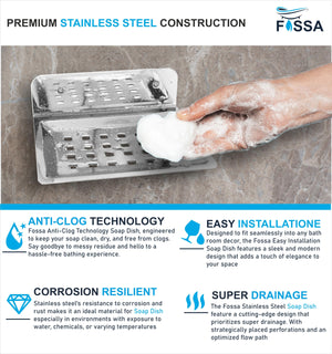 Smart drainage design helps keep soap dry and reduces water buildup.