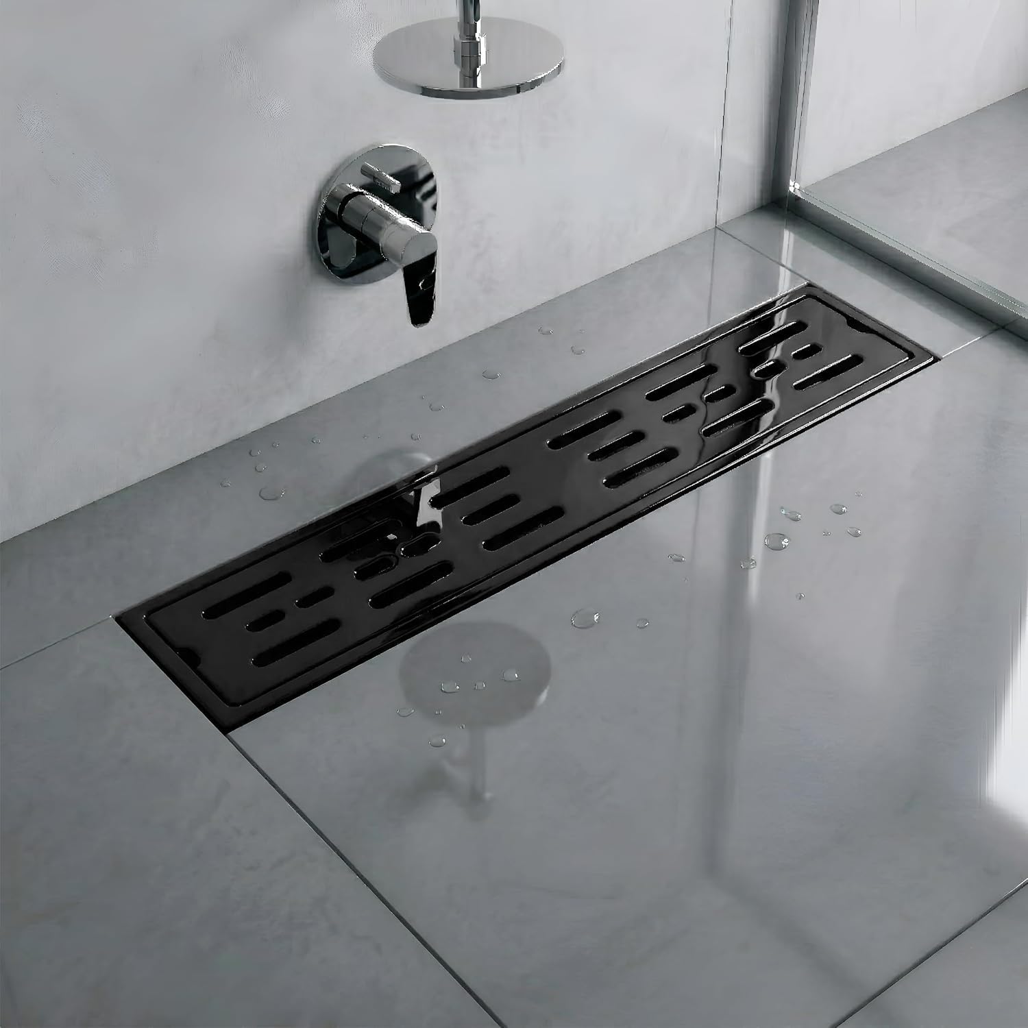 Designed to sit neatly within the bathroom floor for a seamless and refined appearance.