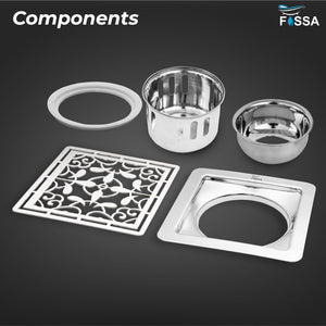 AquaFlow Premium 304 Grade Stainless Steel Anti-Rust Bathroom Floor Drain with Detachable Drain Cover