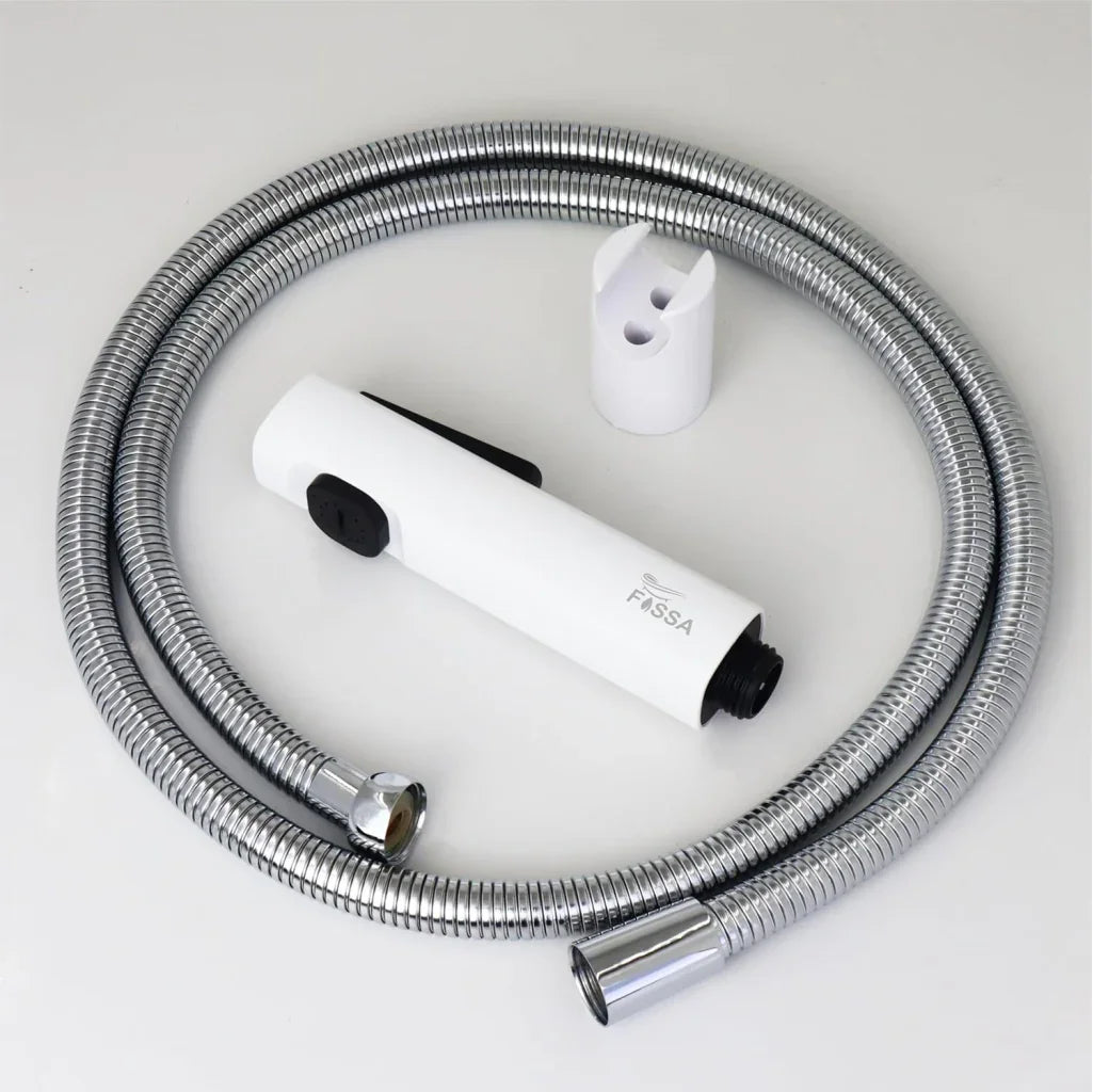bathroom health faucet abs white finish with 1 meter ss hose pipe