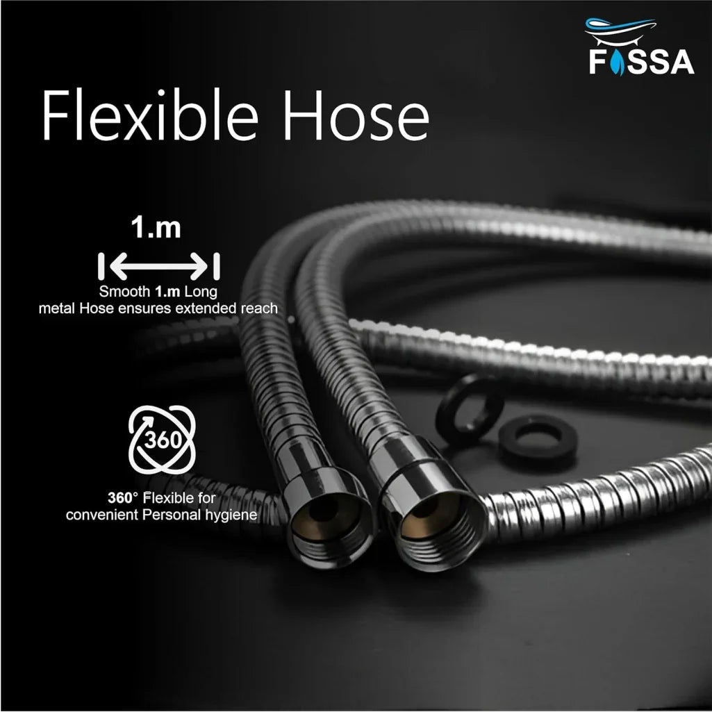 white ABS health faucet set with stainless steel hose pipe and wall hook