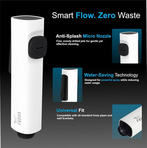 toilet health faucet abs white finish with flexible hose and holder