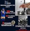 FOSSA Automatic Glass Rinser - Powerful Cup Washer for Kitchen Sink, Stainless Steel Baby Bottle Cleaner Sinks Attachment, Bar Accessories Spray Metal - Fossa Home 