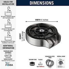 FOSSA Automatic Glass Rinser - Powerful Cup Washer for Kitchen Sink, Stainless Steel Baby Bottle Cleaner Sinks Attachment, Bar Accessories Spray Metal Fossa Home
