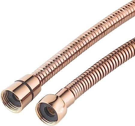Fossa 1 Mtr Shower Hose pipe Made of Stainless Steel, Anti-Kink & Anti-Explosion and Leak Proof Hose Pipe, Rose Gold - Fossa Home 