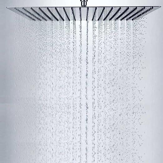 Fossa Rain Overhead Shower Square 304 Stainless Steel Rain Showers Overhead Wall Mounted, Without Arm - Fossa Home 