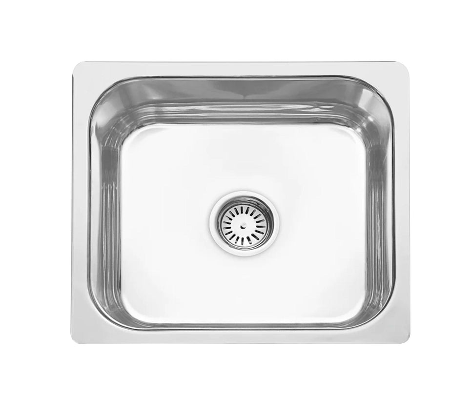 Fossa 16"X14"X06" Single Bowl Stainless Steel Kitchen Sink With SS Coupling Glossy Finish - Fossa Home 