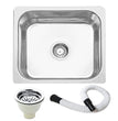 Fossa 18"X16"X08" Single Bowl Stainless Steel Kitchen Sink With PVC Coupling Glossy Finish FIS-001 - Fossa Home 