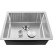 Fossa 18"X16"X09" Single Stainless Steel Handmade Kitchen Sink Round Coupling Matte Finish FHS-01R - Fossa Home 