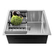 Fossa 18"X18"X09" Single Bowl Premium Stainless Steel Handmade Kitchen Sink Silver Fossa Home