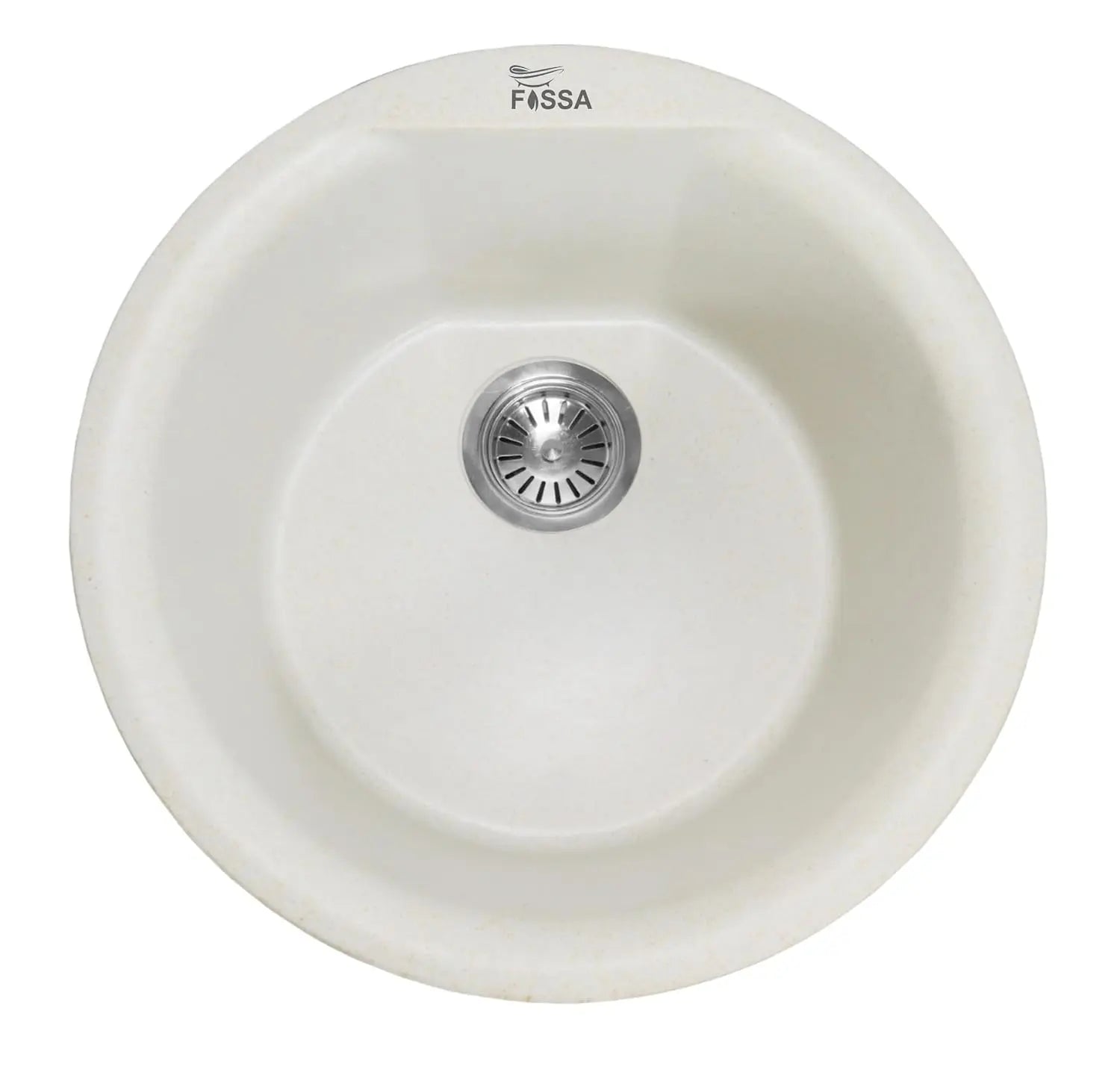 Fossa 18"x18"x08" Inch Round Bar Sink, Single Bowl Kitchen Sinks, Quartz German Engineered Technology Kitchen Sink Easy-to-Clean Sink for Outdoor Indoor Catering Restaurant Hospital (Peach Ivory) Fossa Home
