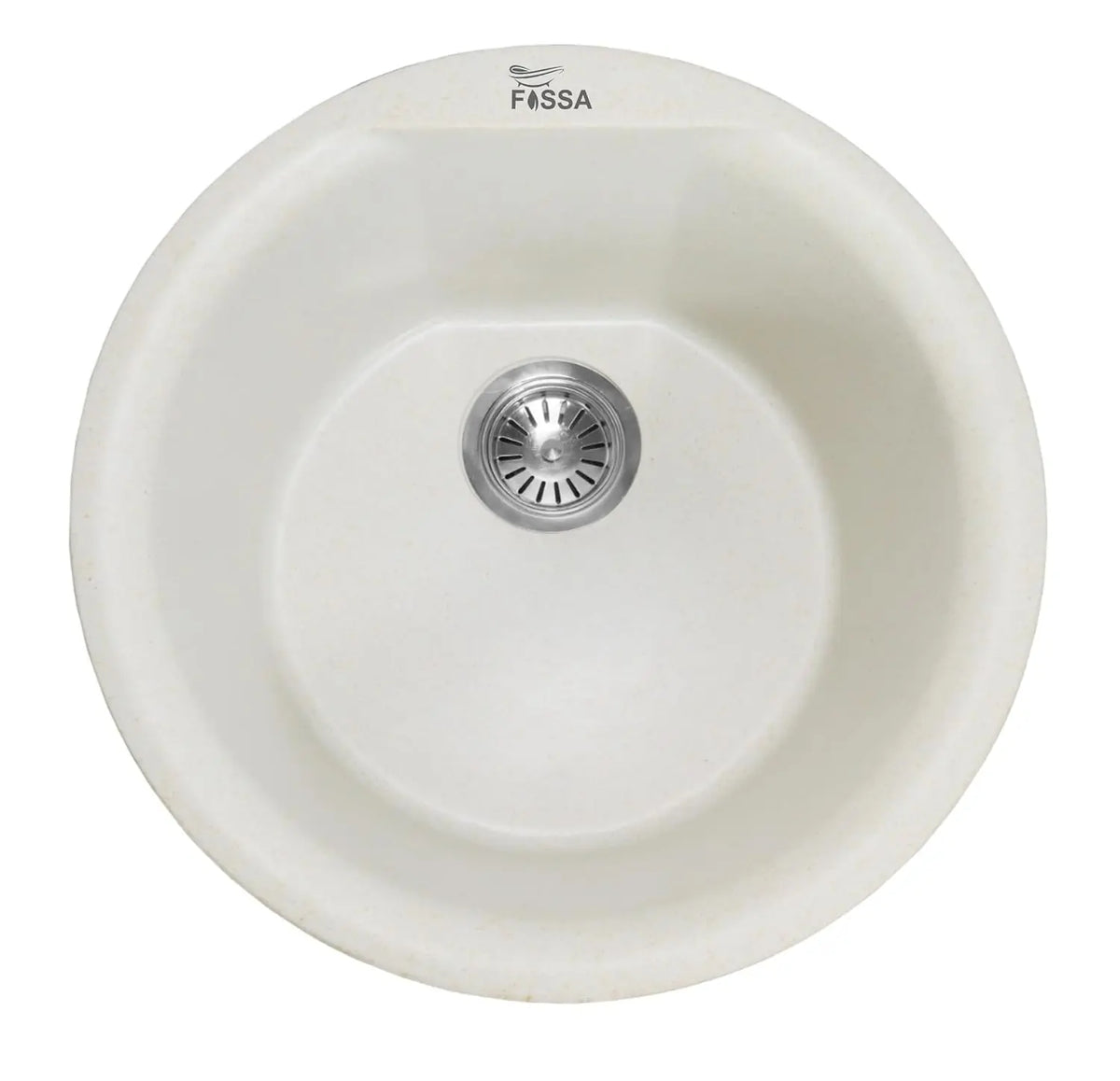 Fossa 18"x18"x08" Inch Round Bar Sink, Single Bowl Kitchen Sinks, Quartz German Engineered Technology Kitchen Sink Easy-to-Clean Sink for Outdoor Indoor Catering Restaurant Hospital (Peach Ivory) Fossa Home