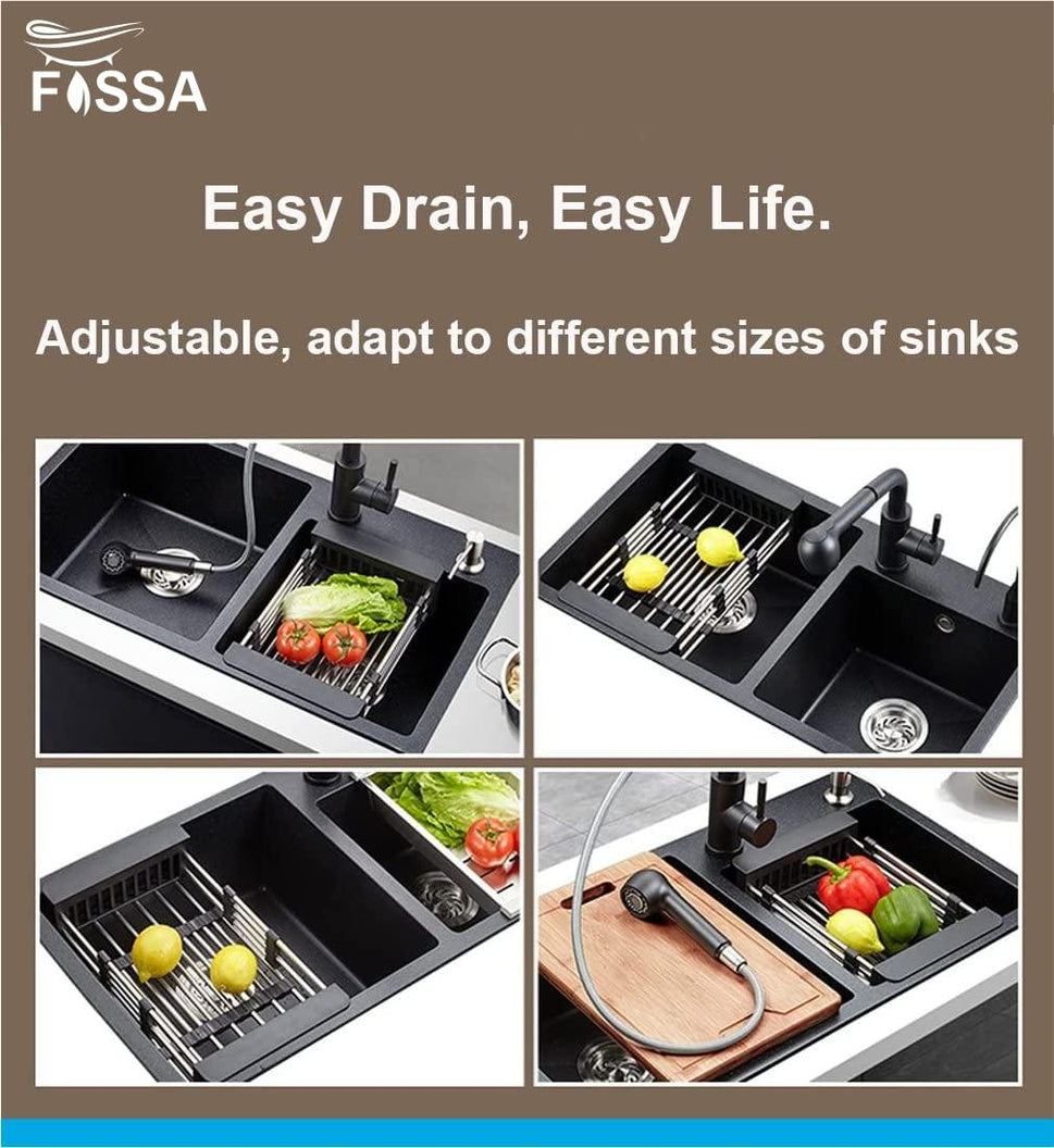 Fossa Sink Strainer Drain Telescopic Drain Basket with Adjustable Kitchen Drain Basket 20 inch - Fossa Home 