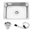 Fossa 24"X18"X08" Single Bowl Stainless Steel Kitchen Sink With PVC Coupling Glossy Finish FIS-004 - Fossa Home 