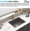Fossa 24"x18"x09" Quartz Single Bowl Kitchen Sink Black Stone - Fossa Home 