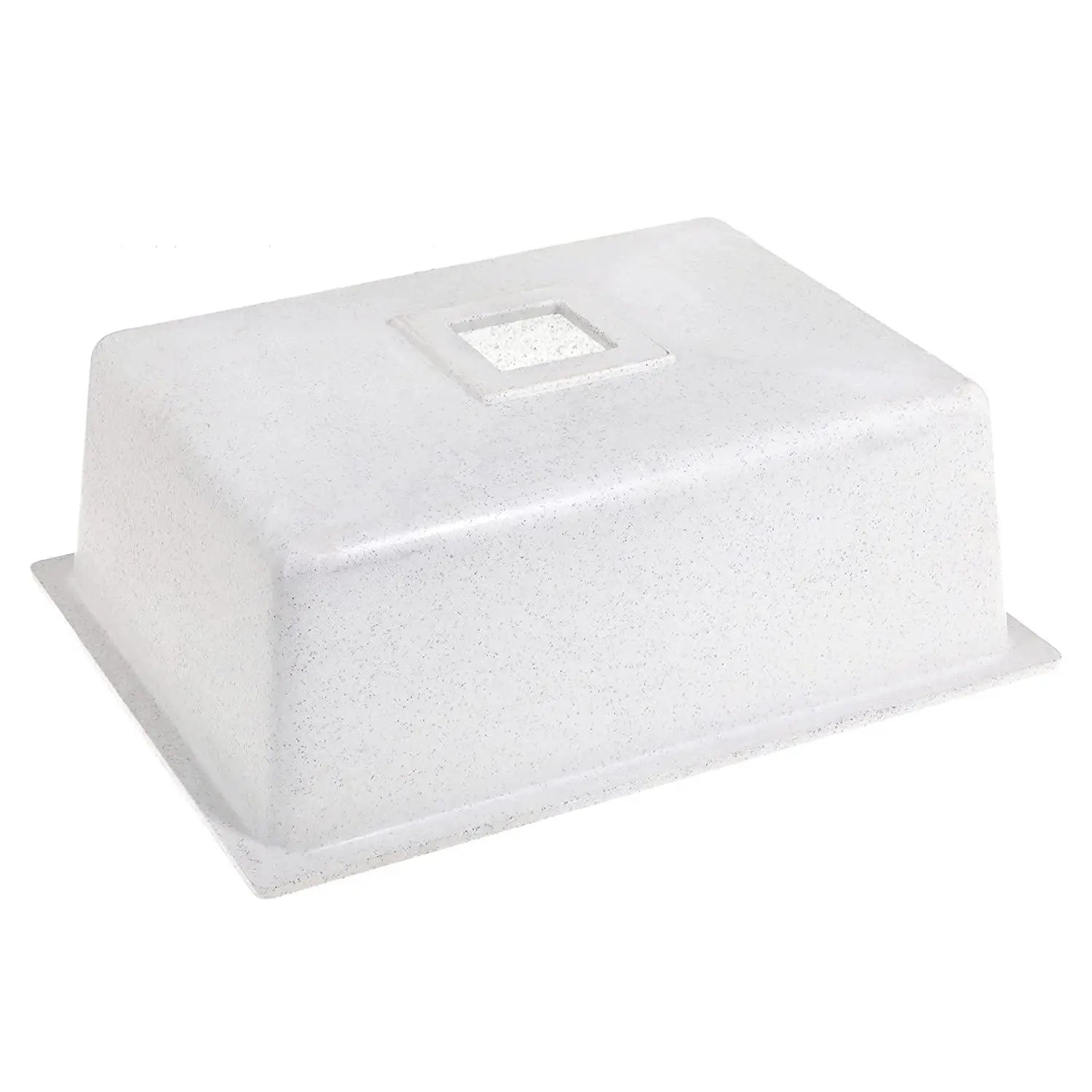 Fossa 24"x18"x09" inch Quartz Single Bowl Kitchen Sink Matt Finish ( Stone White ) Fossa Home