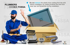 Fossa 24"x18"x10" Inch Single Bowl Premium Stainless Steel Handmade Kitchen Sink Black Fossa Home