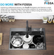 Fossa 24"x18"x10" Single Bowl With Tap Hole SS-304 Grade Handmade Kitchen Sink Black Fossa Home