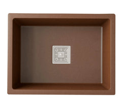 Fossa 24"x18"x9" inch Quartz Single Bowl Kitchen Sink ( Brown ) Fossa Home