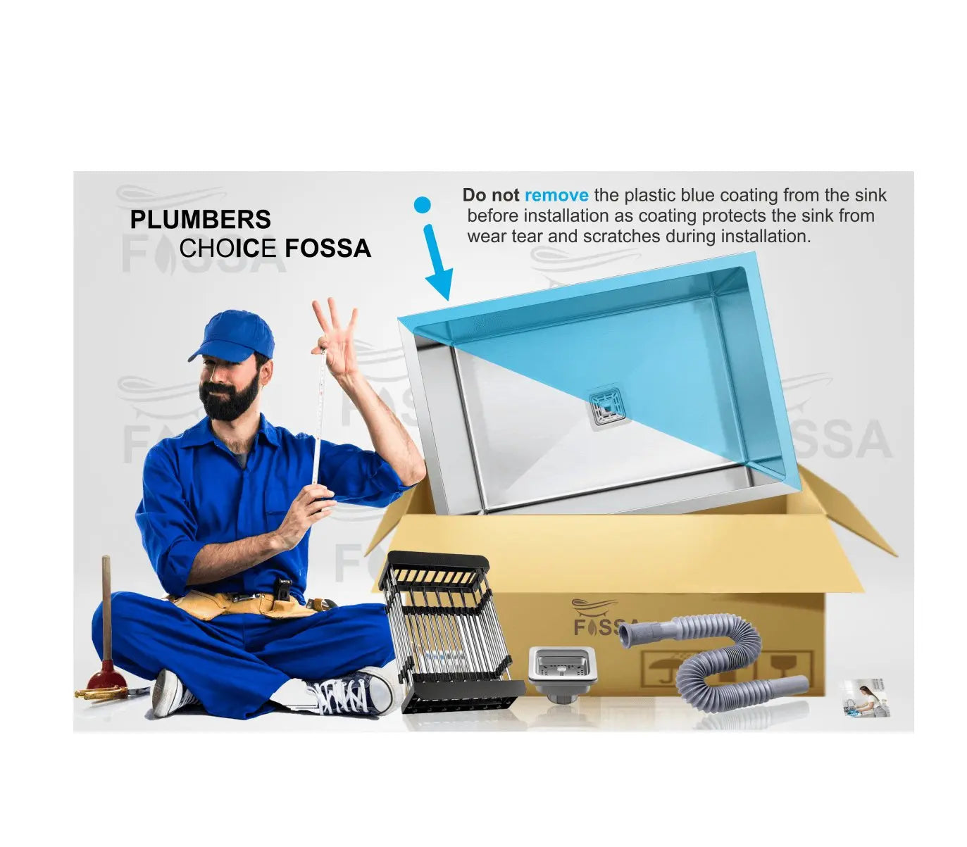 Fossa 27"x20"x10" Inch Single Bowl premium Stainless Steel Handmade Kitchen Sink Silver Fossa Home
