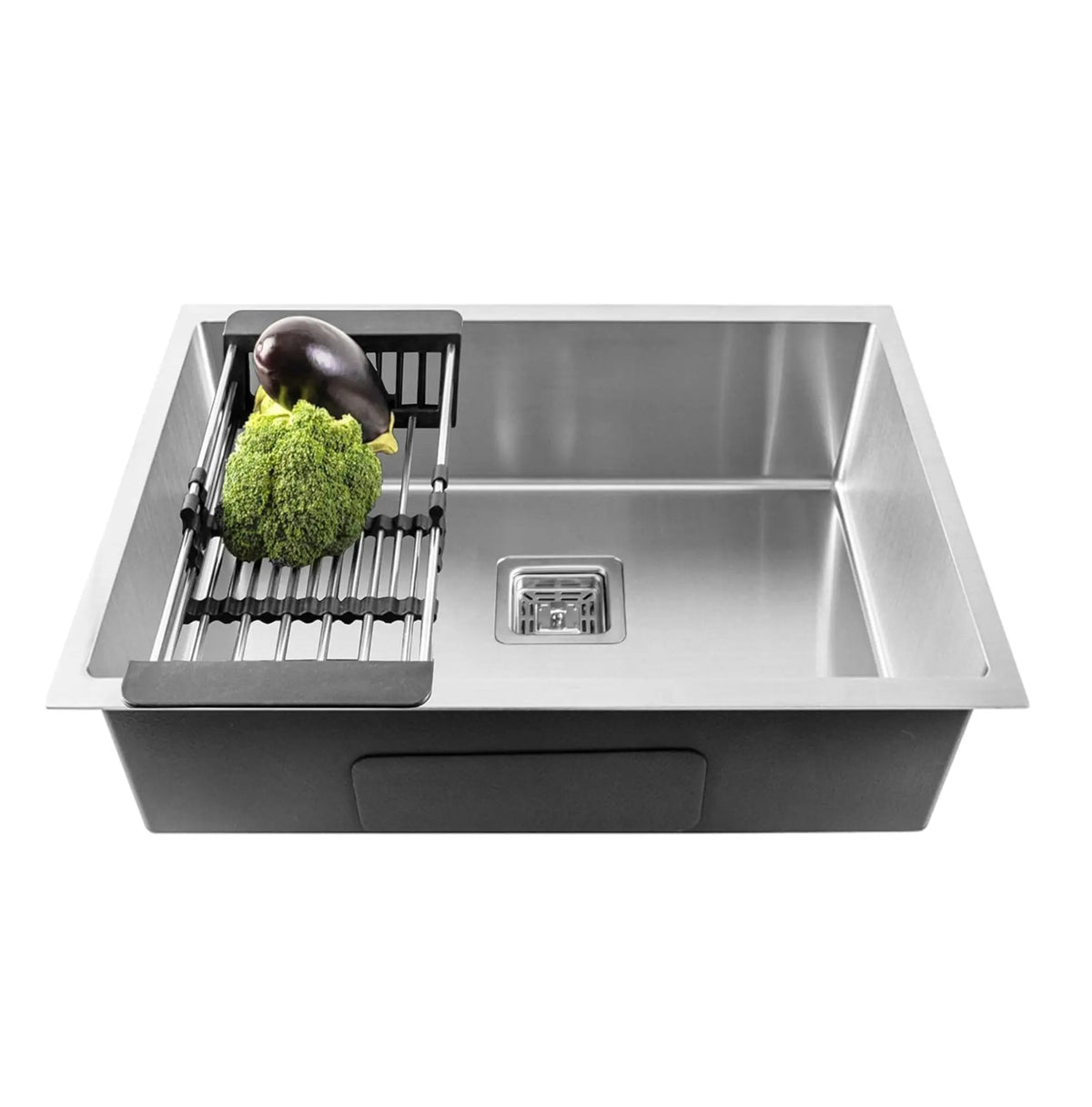 Fossa 30"x18"x10" Inch Single Bowl Premium Stainless Steel Handmade Kitchen Sink Silver Fossa Home