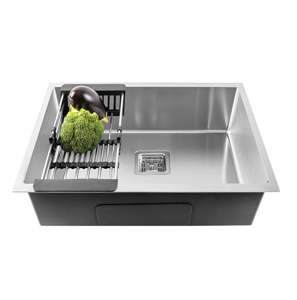 Fossa 30"x18"x10" Single Bowl Premium Stainless Steel Handmade Kitchen Sink Silver Fossa Home